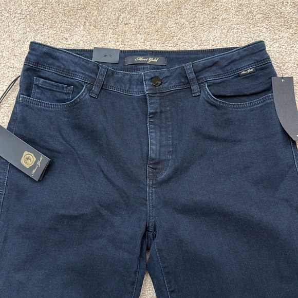 NWT Mavi Gold High Rise Flare Leg Dark Wash Indigo 70's Stretch Jeans Size 31 - Picture 3 of 10